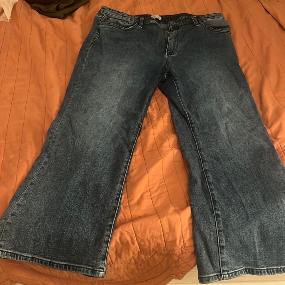 Fine Print Bootcut Jeans